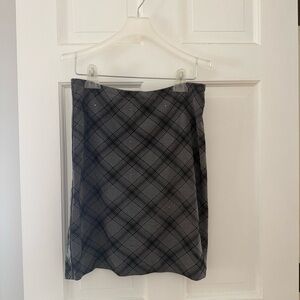 Express Black and Gray Plaid Mini Skirt, Size S